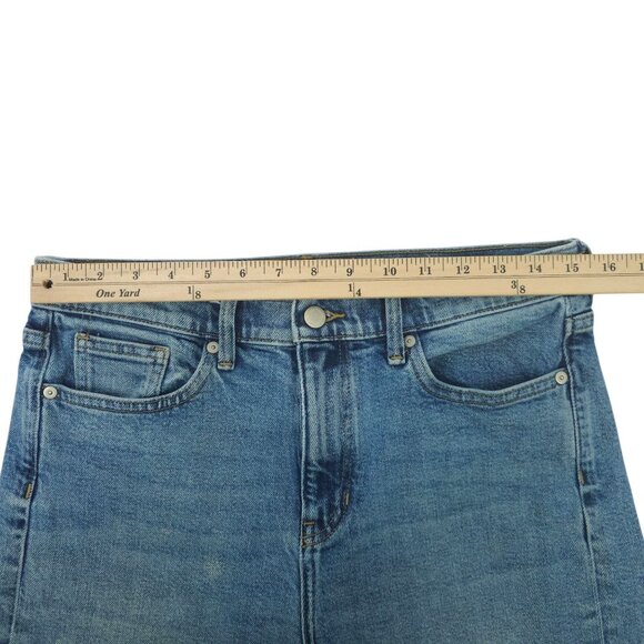 Banana Republic Crop Denim Womens Size 30 Mid Rise Wide Leg Raw Hem Jeans - Picture 3 of 15